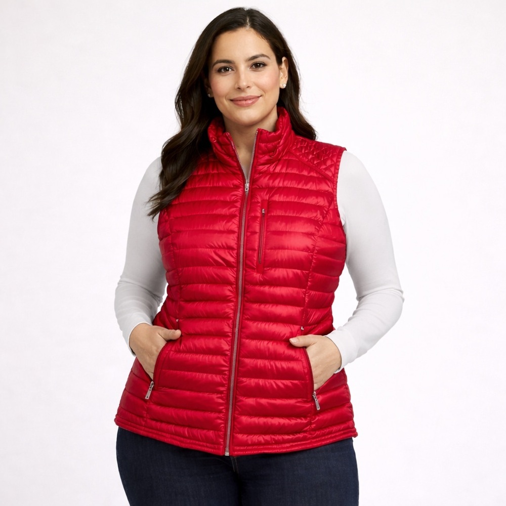 🧥 Tommy Hilfiger Sport Quilted Puffer Vest – Women’s XL – Red - Picture 2 of 8